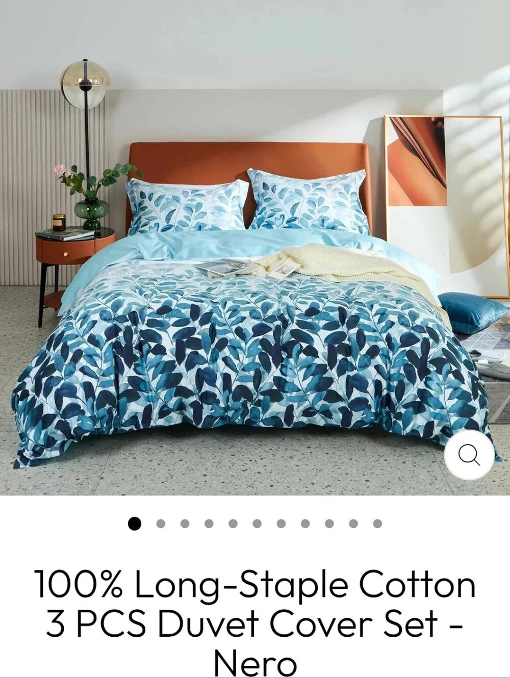 Mildly 100% Egyptian Cotton Duvet And Sham Set Nero